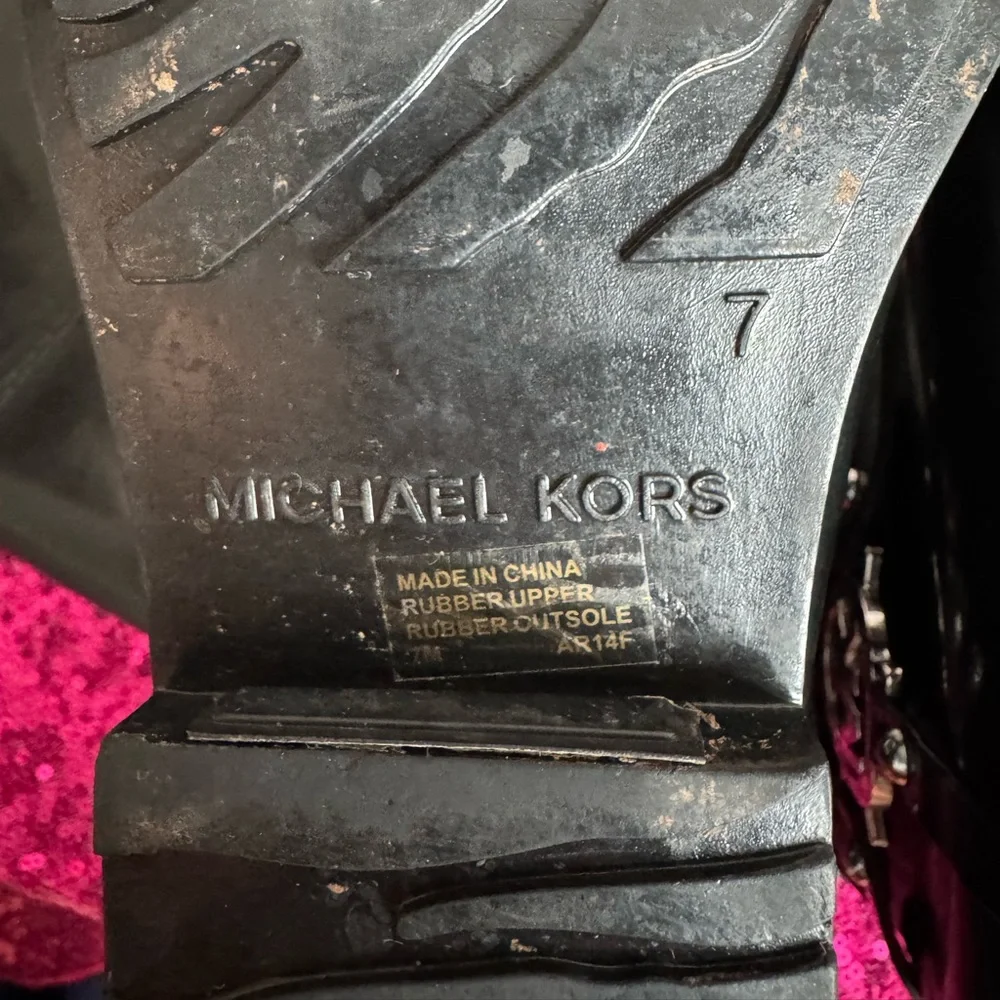MICHAEL KORS 🖤 Women’s Rubber Knee-high Rain Boots (Size 7) - Picture 12 of 16